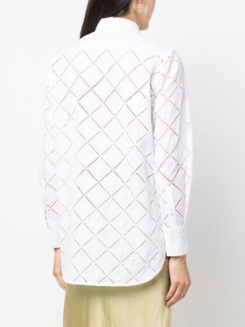 perforated long-sleeved shirt